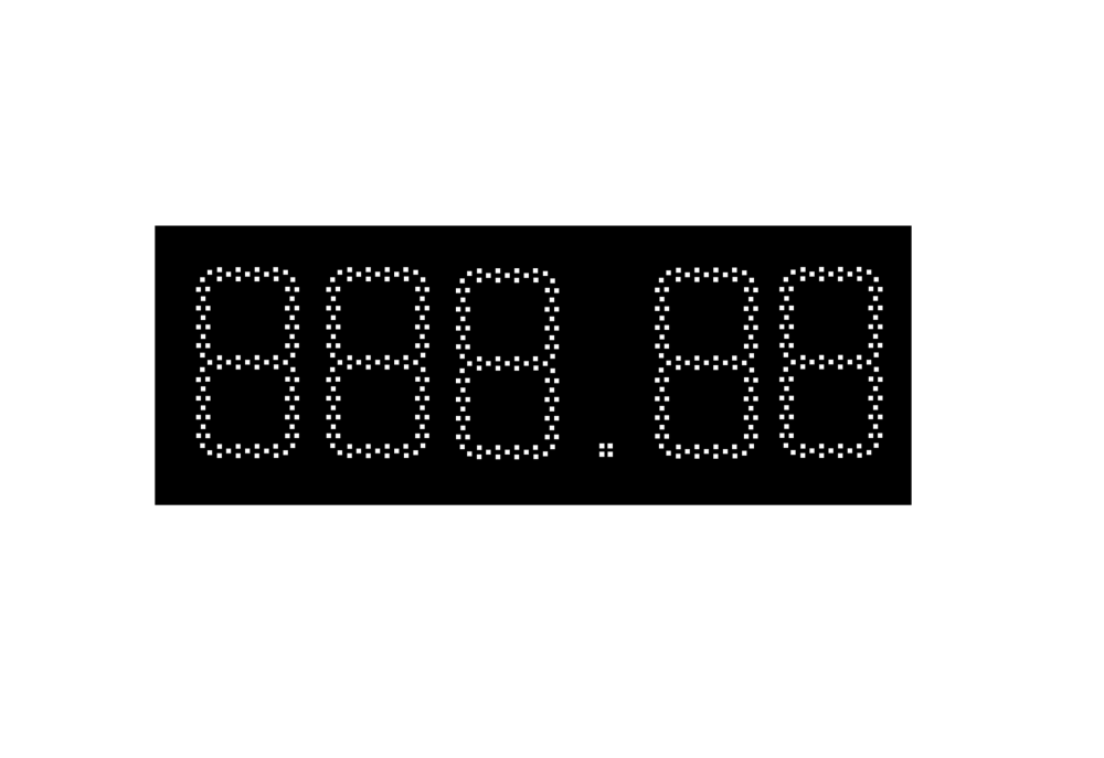 Табло АЗС на 5 цифр 230-400 мм