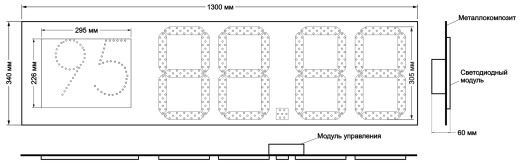 Табло АЗС П300-95-Эконом эскиз